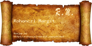 Rohonczi Margit névjegykártya